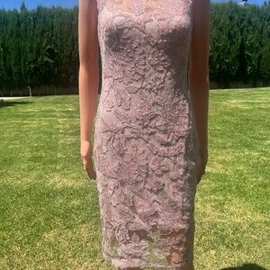 Tadashi Shoji Lace Body Con Midi Cocktail Dress 2